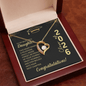 Gold heart Forever Love Necklace with sparkling stone in elegant gift box from Someone Said Gift