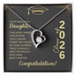 Someone Said Gift heart Forever Love Necklace with heart pendant and clear stone in graduation gift box