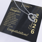 Someone Said Gift heart Forever Love Necklace with heart-shaped pendant and delicate chain on congratulatory card