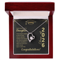 Heart Forever Love Necklace in silver with crystal pendant in a wooden gift box for daughter graduation 2026