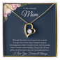 ShineOn Fulfillment gold heart pendant with crystal in floral gift box, to my amazing mom necklace