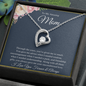 ShineOn Fulfillment to my amazing mom necklace silver heart pendant with sparkling stone on navy gift card