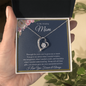 Silver heart pendant necklace in gift box with floral message card for to my amazing mom necklace