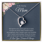 ShineOn Fulfillment to my amazing mom necklace silver heart pendant with central crystal on gift card