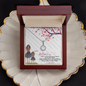 ShineOn Fulfillment personalized mom necklace in mahogany gift box with round crystal pendant and Mothers Day card