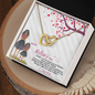 Personalized Interlocking Hearts Necklace for Mom gold double heart pendant in gift box with Mothers Day card