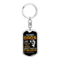 Dog tag keychain with fishing design and text gift idea for a dad from Someone Said Gift