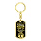 Gold dog tag keychain with thank you message for husband valentine gift for a husband