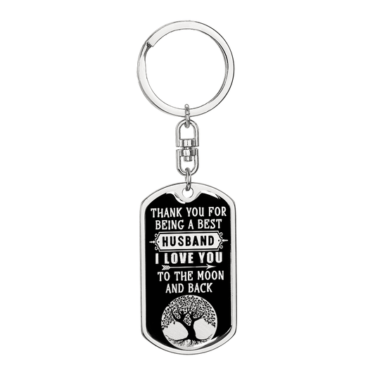 Someone Said Gift dog tag keychain valentine gift for a husband with love message and tree design