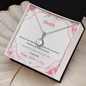 ShineOn Fulfillment personalized eternal hope necklace with round halo cubic zirconia pendant on silver chain in gift box for mom