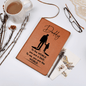 Brown leather accessory with daddy design and gift idea for a dad message by Someone Said Gift