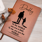 Leather notebook with Daddy and father and child silhouette design gift idea for a dad
