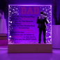 Someone Said Gift acrylic plaque with illuminated heartfelt message for dad and silhouette of man holding child