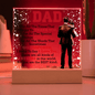 Someone Said Gift illuminated acrylic plaque with heartfelt dad message and wooden base