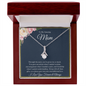 ShineOn Fulfillment silver pendant necklace in wood gift box on floral message card alluring beauty necklace to my amazing mom.