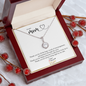 ShineOn Fulfillment personalized mom necklace displayed in red gift box with silver round pendant on a To My Mom sentiment card