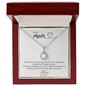 ShineOn Fulfillment personalized mom necklace silver halo pendant on chain in red gift box with message card