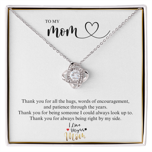 ShineOn Fulfillment personalized love knot necklace my mom sterling silver cubic zirconia pendant in gift box
