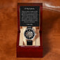 ShineOn Fulfillment men's a watch with black leather strap and skeleton dial in wooden gift box