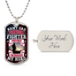 Someone Said Gift necklace dog tag with Army Dad Freedom Fighter design and customizable engraved back