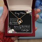 ShineOn gold heart necklace in red velvet box with floral card best mother gift necklace with message card