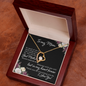 ShineOn Fulfillment gold heart necklace with crystal in wooden gift box best mother gift necklace with message card