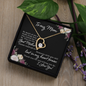 Gold heart pendant necklace in box with floral To My Mom message card best mother gift necklace with message card