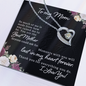 Silver heart necklace on floral To my Mom message card by ShineOn Fulfillment best mother gift necklace with message card