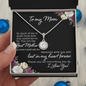 ShineOn Fulfillment personalized mother necklace with round halo pendant in gift box and floral card