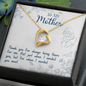 Gold heart pendant on chain in gift box with To My Mother card and message personalized forever love necklace