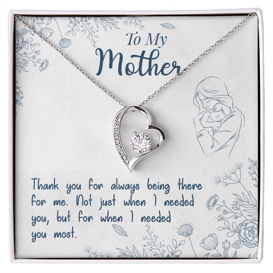 ShineOn Fulfillment heart pendant necklace in gift box with To My Mother card and floral print personalized forever love necklace