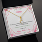 ShineOn Fulfillment gold ribbon pendant necklace with crystal in floral mom gift box because of your belief in me necklace