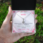 ShineOn Fulfillment silver ribbon pendant necklace in floral mom gift box with message because of your belief in me necklace