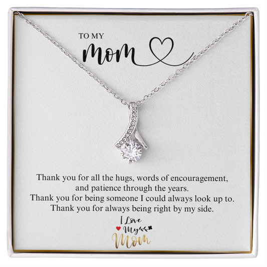 ShineOn Fulfillment personalized mom necklace with message card silver crystal pendant in gift box