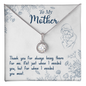Silver halo pendant on message card To My Mother with thank you note gift for mom personalized eternal hope necklace