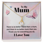 personalized mom necklace gold pendant with cubic zirconia on chain displayed in To My Mum gift box