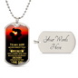 Someone Said Gift necklace dog tag with father and son sunset design and customizable engraved message
