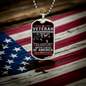 "A veteran is someone who has written a blank in the country..." Engraved Graphic Dog Tag Necklace - Gift for Veteran
