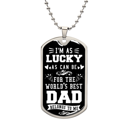 Someone Said Gift dog tag necklace with world's best dad design gift idea for a dad