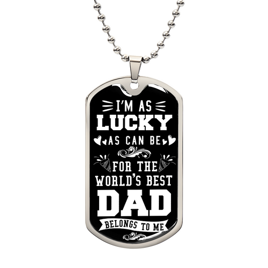 Someone Said Gift dog tag necklace with world's best dad design gift idea for a dad