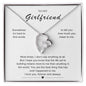 Gift for Girlfriend Forever Necklace silver heart pendant with clear stone and loving message
