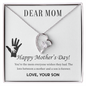 Gift for Mom Necklace heart-shaped silver pendant with clear gemstone in Someone Said Gift box