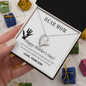 Gift for Mom Necklace heart-shaped silver pendant with crystals in a Dear Mom gift box