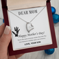 Gift for Mom Necklace silver heart pendant with a clear gemstone in a maroon gift box