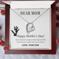 Gift for Mom Necklace heart-shaped pendant with clear stone in silver box for Mother's Day
