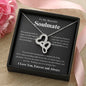 Soulmate Gift Heart-to-heart Necklace in silver with intertwined hearts in a gift box from ShineOn Fulfillment