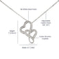 Soulmate Gift Heart-to-heart Necklace with 14k white gold finish and cubic zirconia crystals