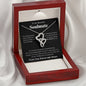 Soulmate Gift Heart-to-heart Necklace with intertwined hearts in elegant wooden jewelry box