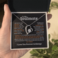 Heart pendant necklace for gold with soulmate message in black gift box by ShineOn Fulfillment