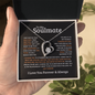Heart pendant necklace for gold with soulmate message in black gift box by ShineOn Fulfillment